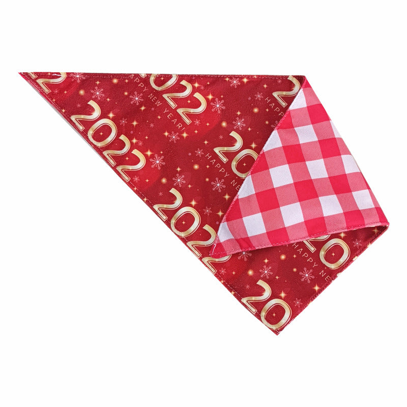 Pet Scarf Triangle Scarf New Year Dog Drool