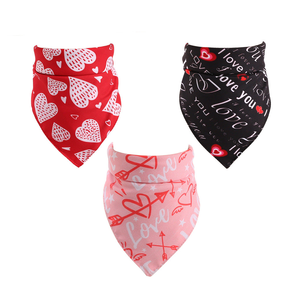 Pet Saliva Towel, Cat And Dog Scarf, Love Triangle Scarf